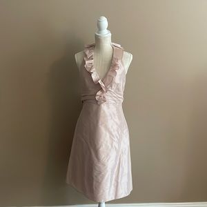 Gorgeous Satin Ruffled Aline Halter Dress🌸